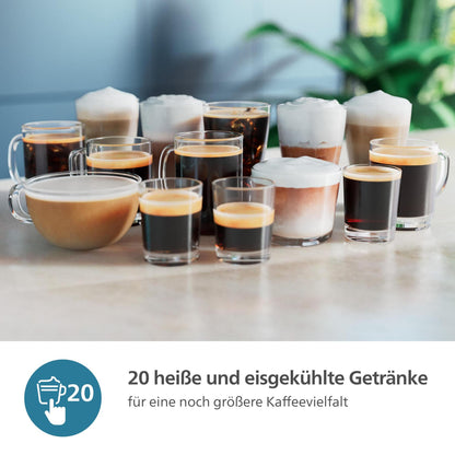 Kaffeevollautomat Serie 5500 EP5547/90 - 20 Kaffeespezialitäten, Mit LatteGo-Milchsystem,  SilentBrew Technologie, Schwarz verchromt
