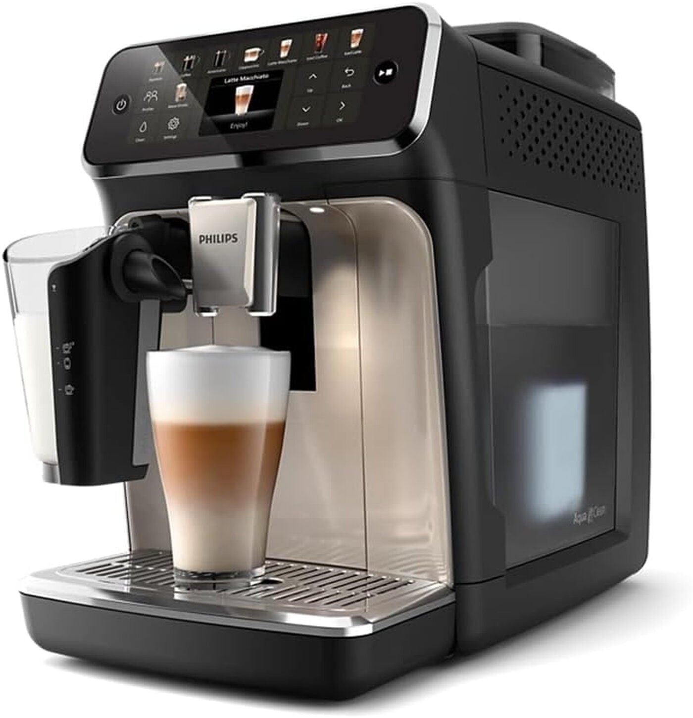 Kaffeevollautomat Serie 5500 EP5547/90 - 20 Kaffeespezialitäten, Mit LatteGo-Milchsystem,  SilentBrew Technologie, Schwarz verchromt