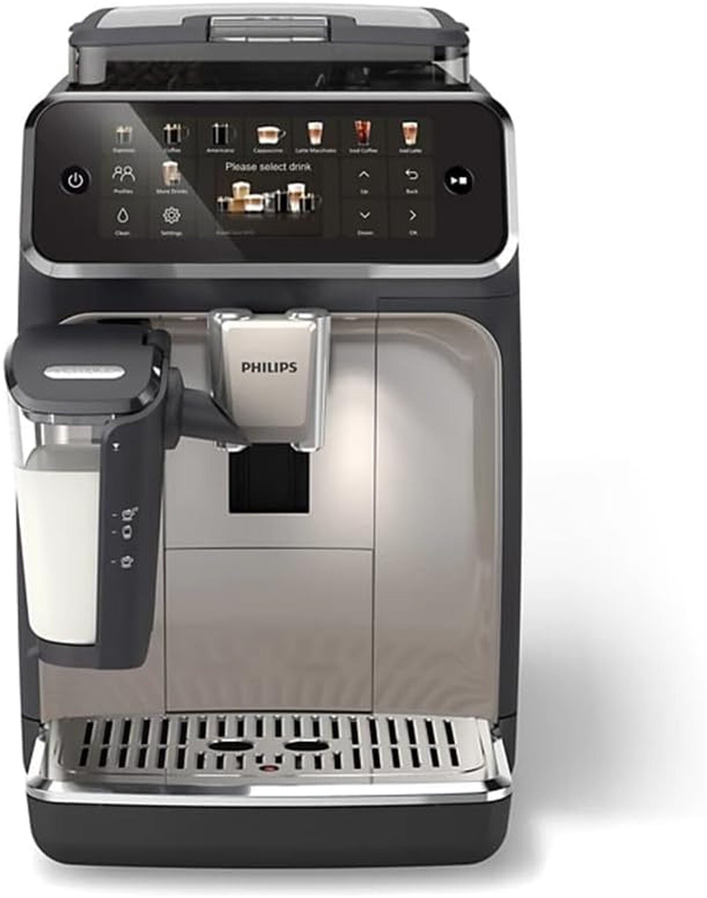Kaffeevollautomat Serie 5500 EP5547/90 - 20 Kaffeespezialitäten, Mit LatteGo-Milchsystem,  SilentBrew Technologie, Schwarz verchromt